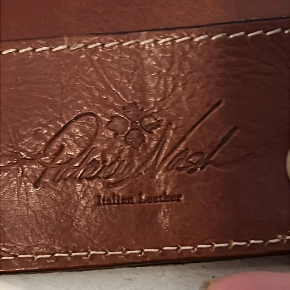 Patricia Nash Embossed Brown Leather Wallet zip around fold over